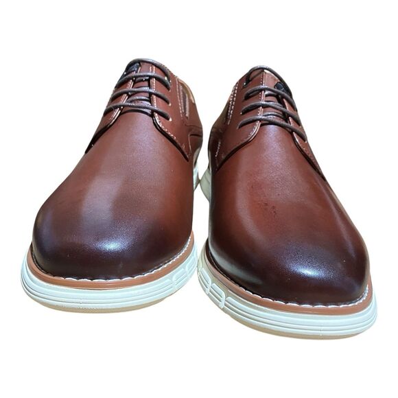 BRUNO MARC NEW YORK Shoes Mens 13 Purpose Brown Leather Oxford Dress - Picture 2 of 13